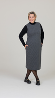 Nocera - Mouwloze jersey jurk met pied de poule dessin