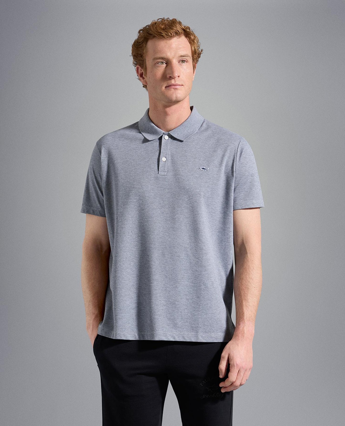 C0P1013 - Pique polo korte mouw met shark logo borduur