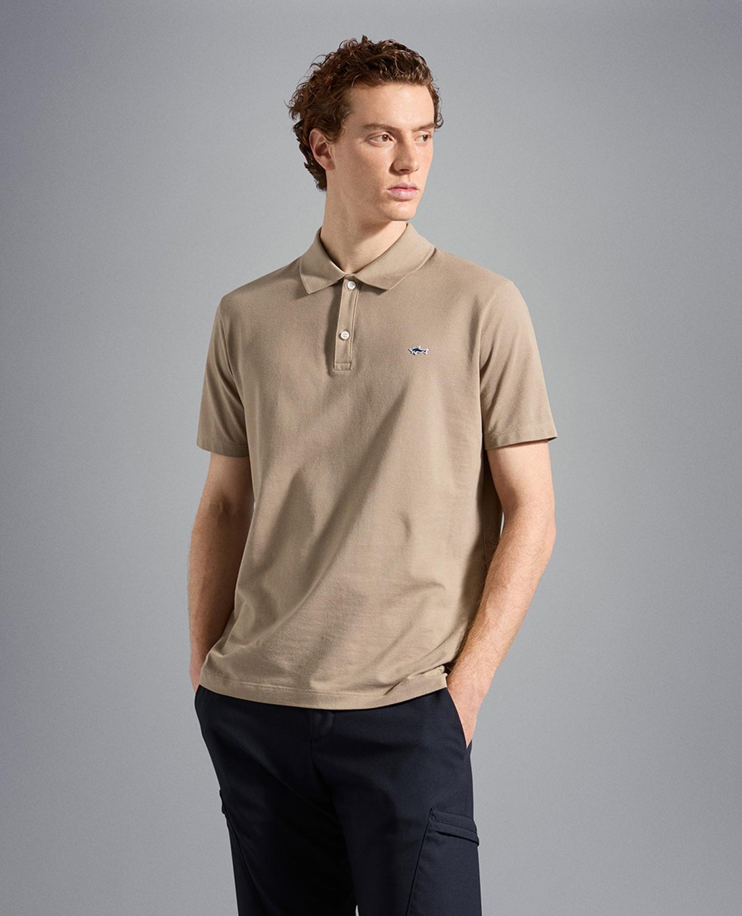 C0P1013 - Pique polo korte mouw met shark logo borduur