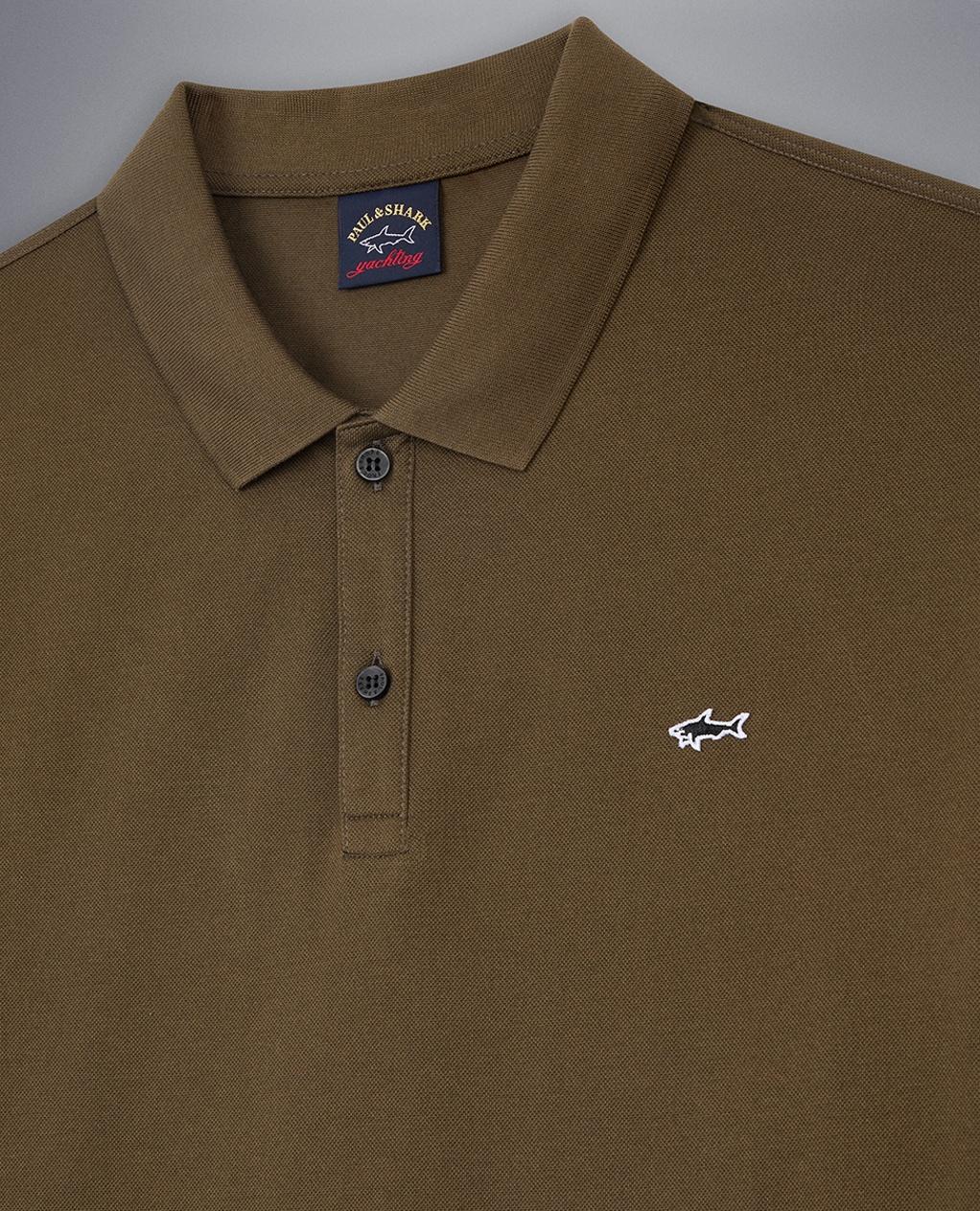 C0P1013 - Pique polo korte mouw met shark logo borduur