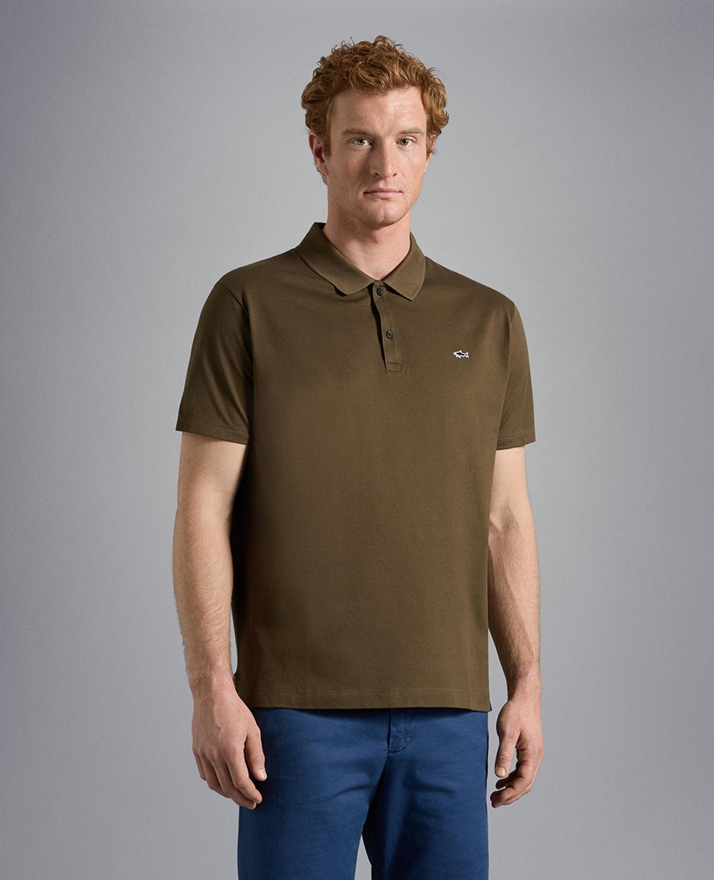 C0P1013 - Pique polo korte mouw met shark logo borduur