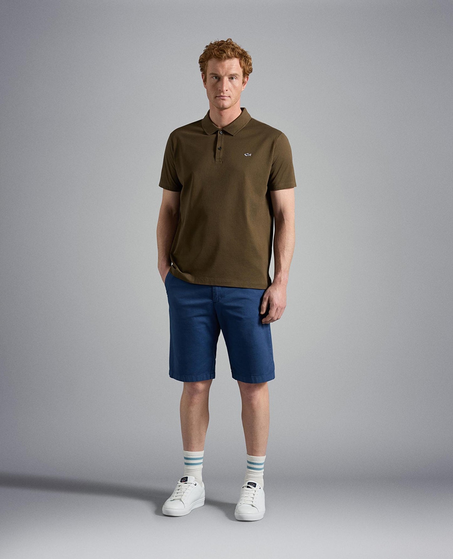 C0P1013 - Pique polo korte mouw met shark logo borduur