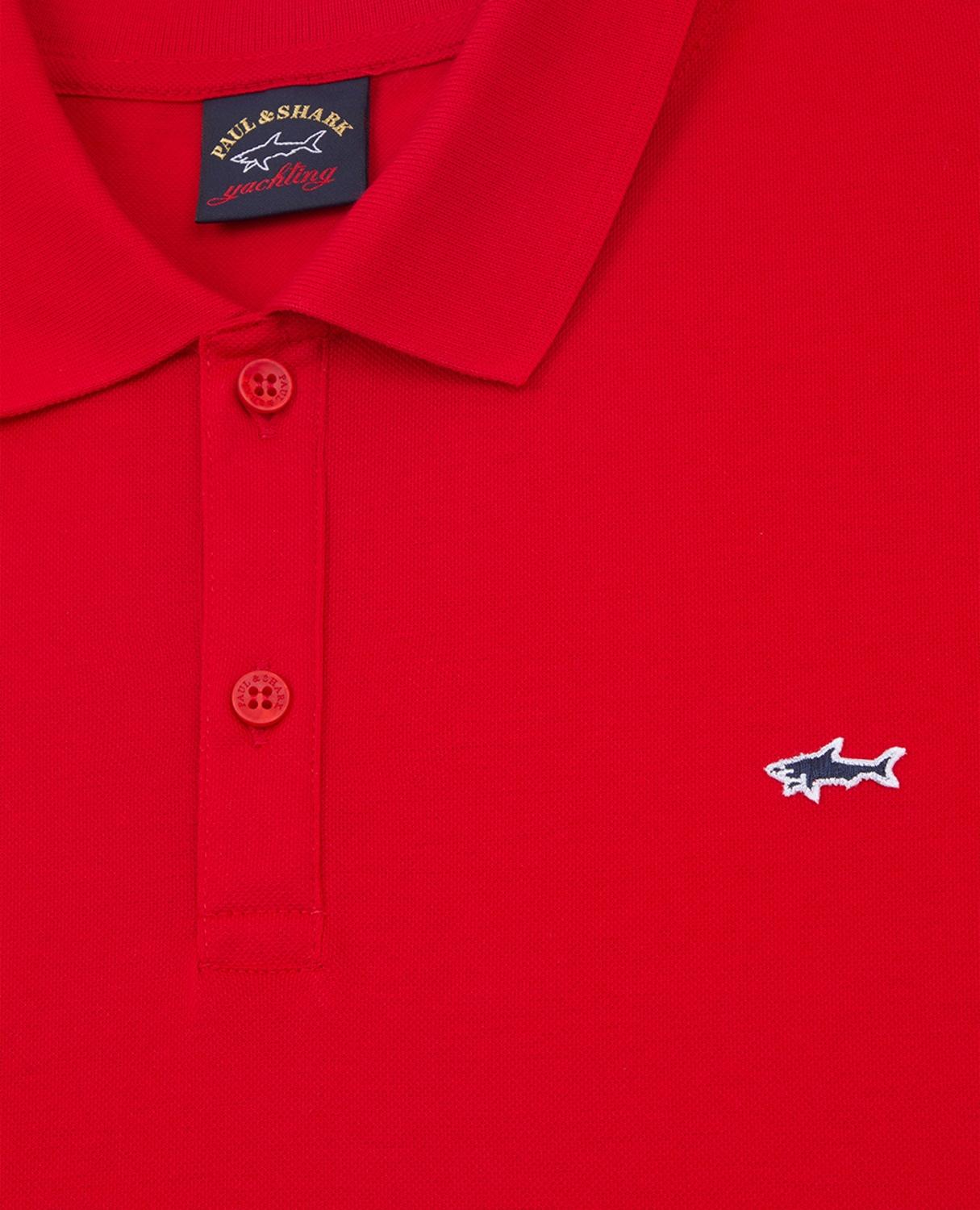 C0P1013 - Pique polo korte mouw met shark logo borduur