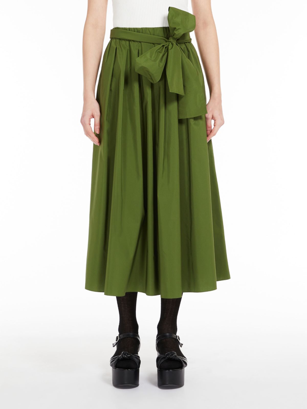 Zarda - Taffeta midi rok met elastische band