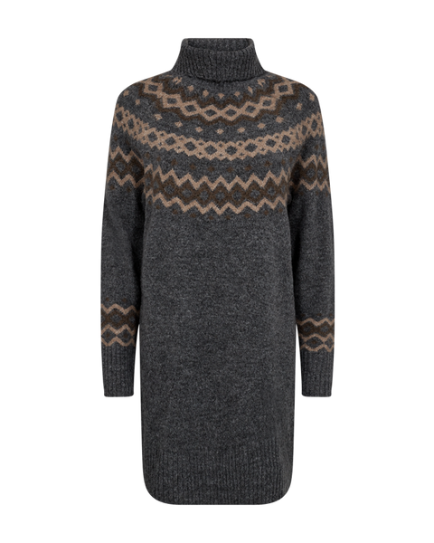 202808 - Merla jurk met col en scandinavisch dessin