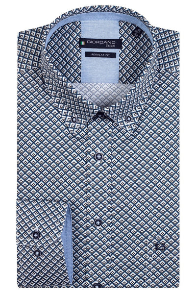 327023 - ButtonDown shirt in een geprinte minidessin