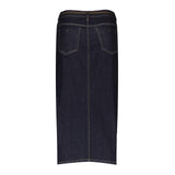 36800-10 - Slanke midi jeans rok met voorsplit