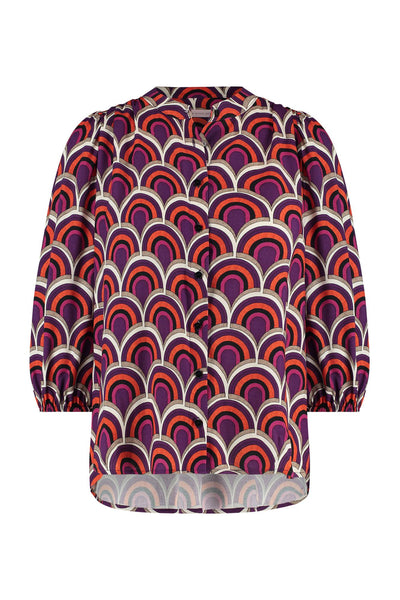 09026 - Lilou gates blouse met retro dessin