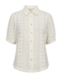203750 - Bloss ajour jersey blouse met korte mouw