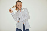 203793 - Shaggy ruimvallende blouse met streepdessin