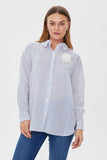 203793 - Shaggy ruimvallende blouse met streepdessin