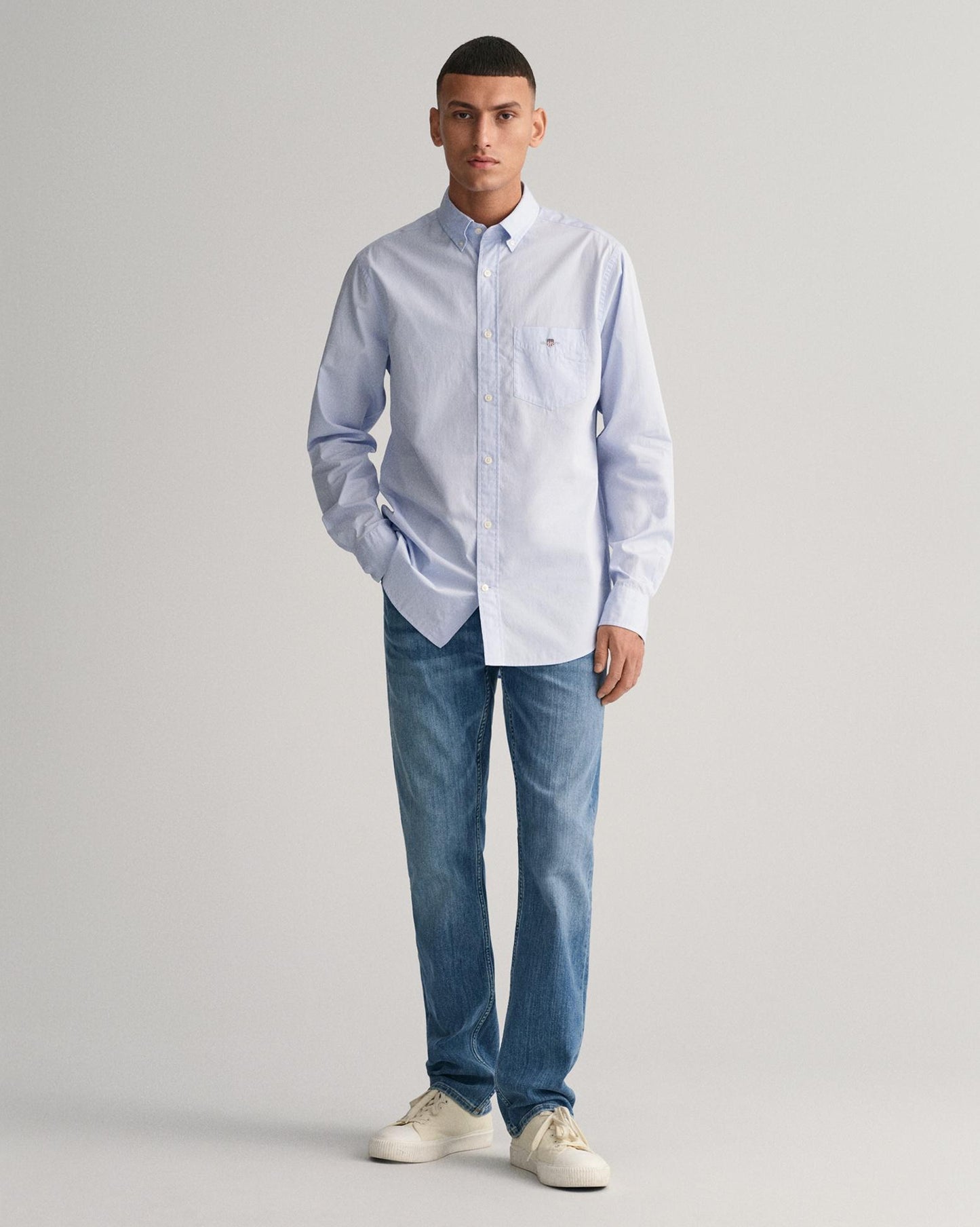 3000100 - poplin shirt in een regualr fit