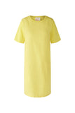 87337 - Uni linnen jurk met ronde hals
