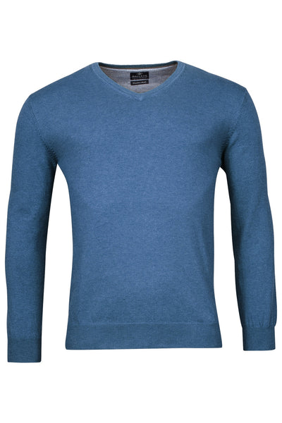 418100 - V-Neck Pullover 12gg singel knit, with low powered