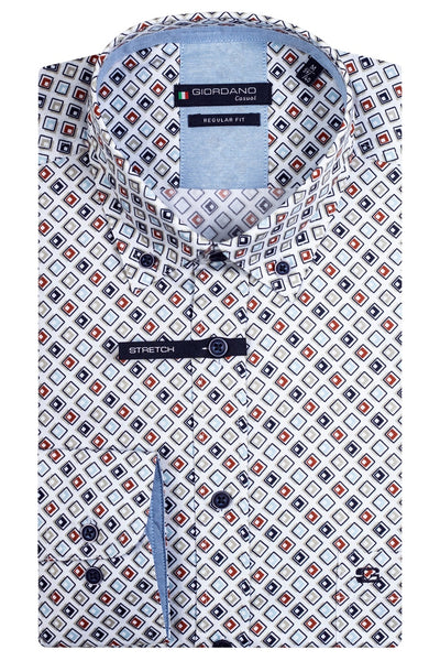 417046 - Ivy, shirt met button down in een mini print
