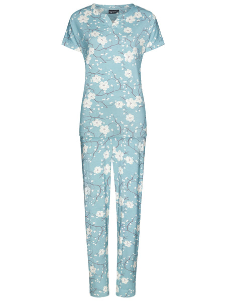 25241-309-2 - Viscose aop bloem pyjama aangeknipt mouw