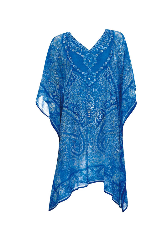 23803 - Semitransparante kaftan met dessin