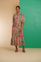 47201-20 - Lange jurk kleurrijk dessin