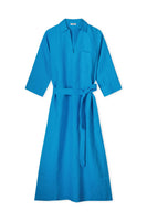 Lian-s24 - Lange linnenmix jurk met kraagje