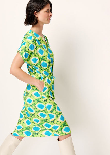 Nanda-s24 - Jersey jurk met gekleurd tie dye dessin