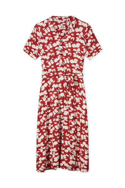 Flower Robin-s24 - Jersey dessin jurk korte mouw