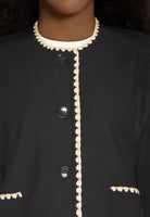 16617 - 1028 c blazer met contrast borduur