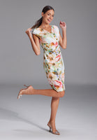 5AG22300 - Korte zomerscuba jurk met bloemdessin