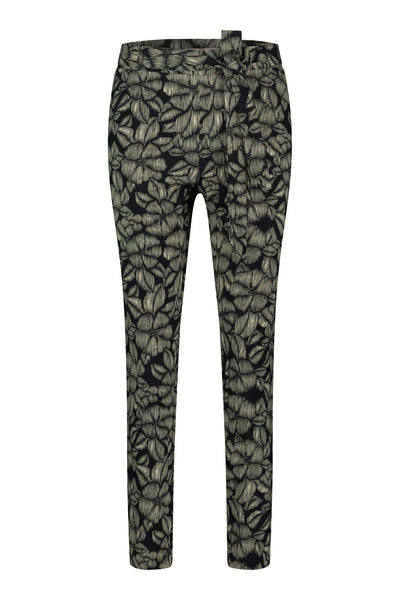 09444 - Dean smalle pantalon met flower dessin