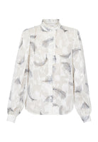 17072 - Visra blousetop met veertjes dessin