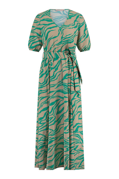 09987 - Kristie tiger dress lange jurk met dessin