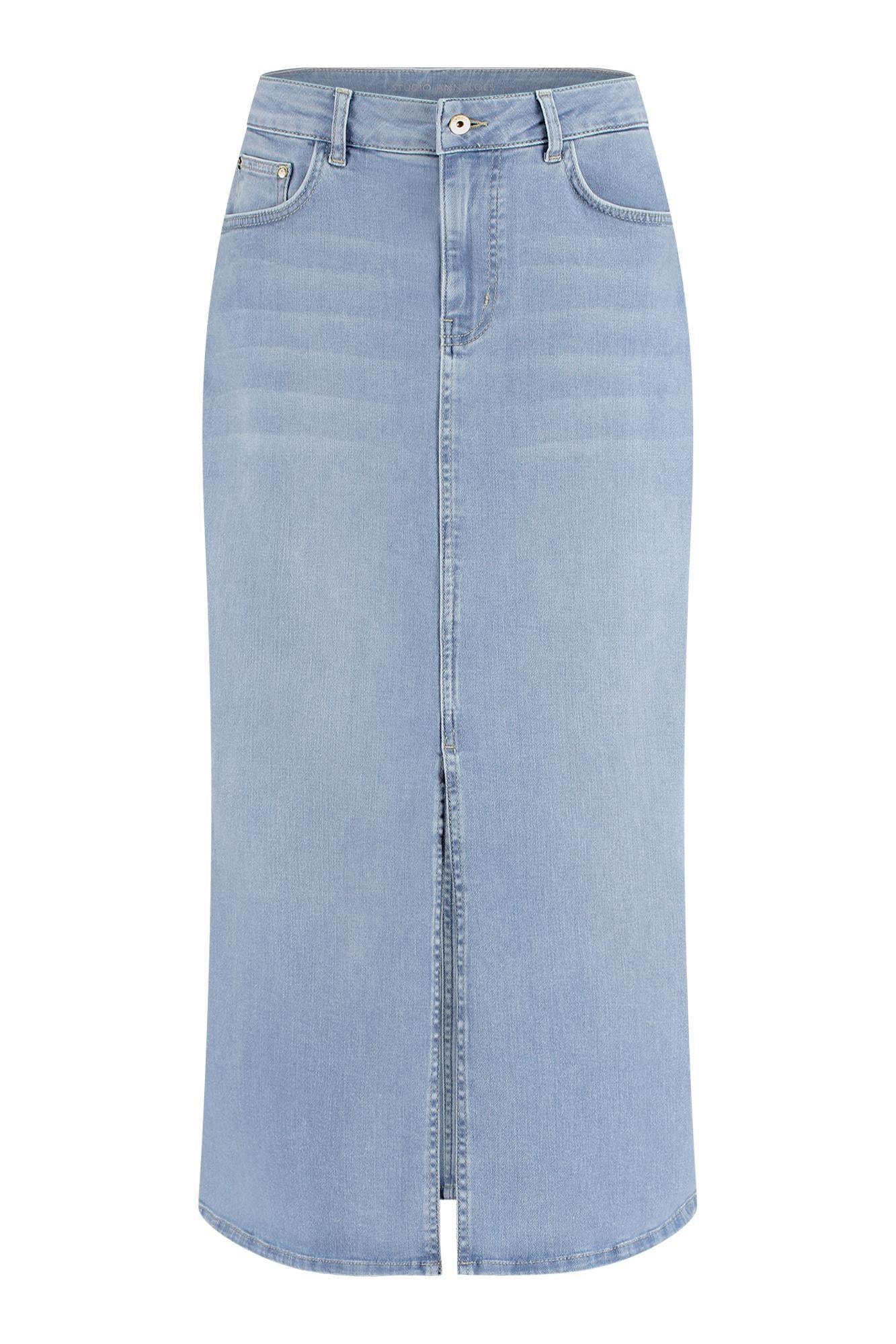 09999 - Annebella denim skirt met split voor