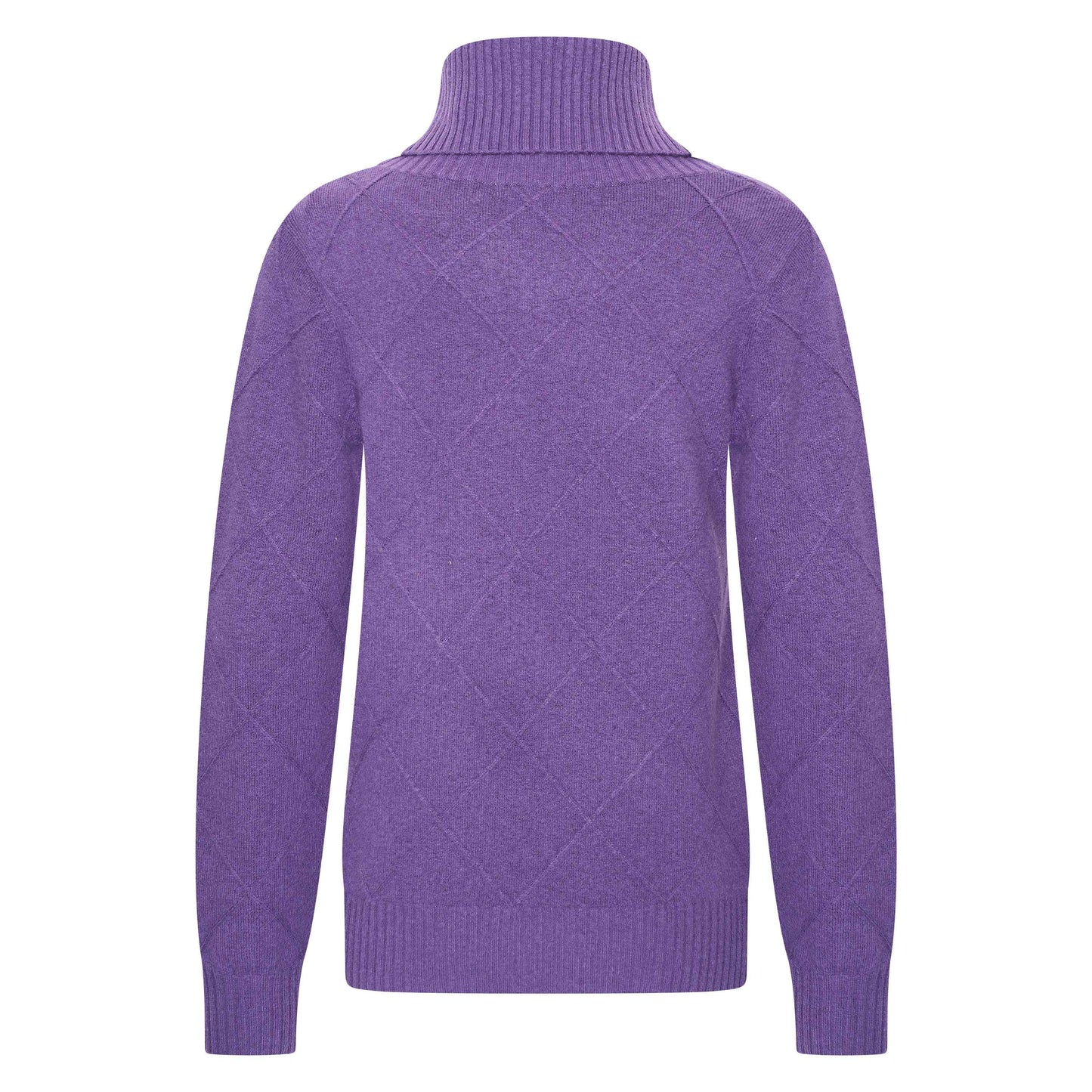 Melina - Pullover met losse col en ingebreide ruit