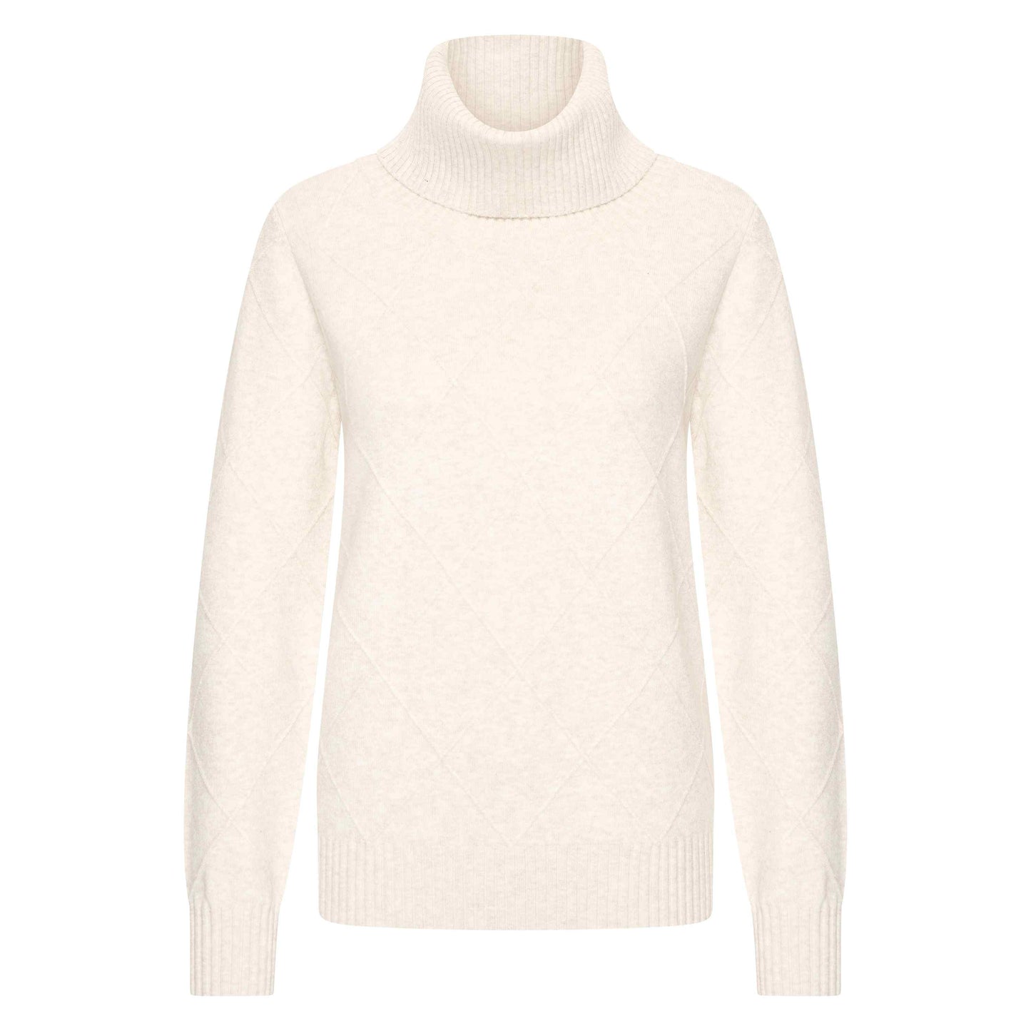 Melina - Pullover met losse col en ingebreide ruit