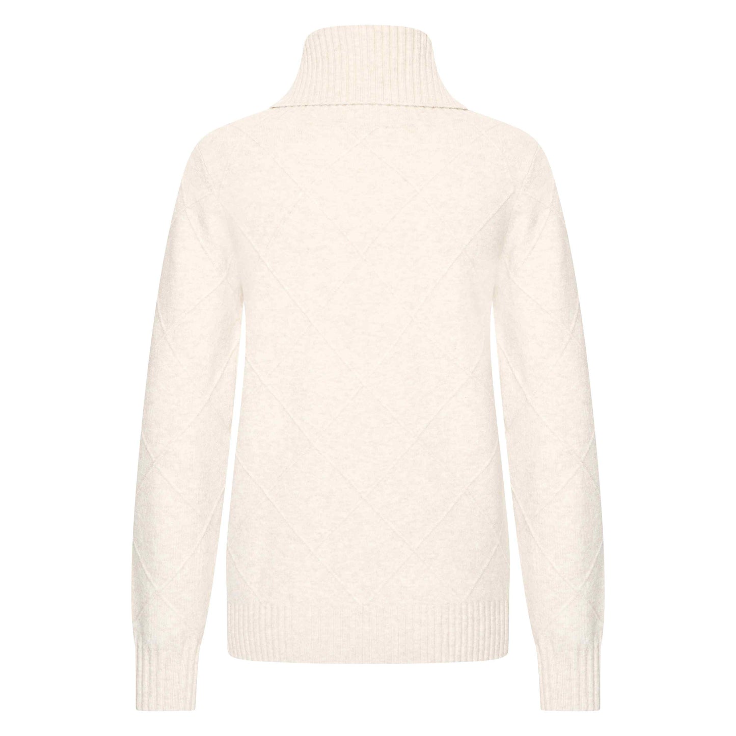 Melina - Pullover met losse col en ingebreide ruit