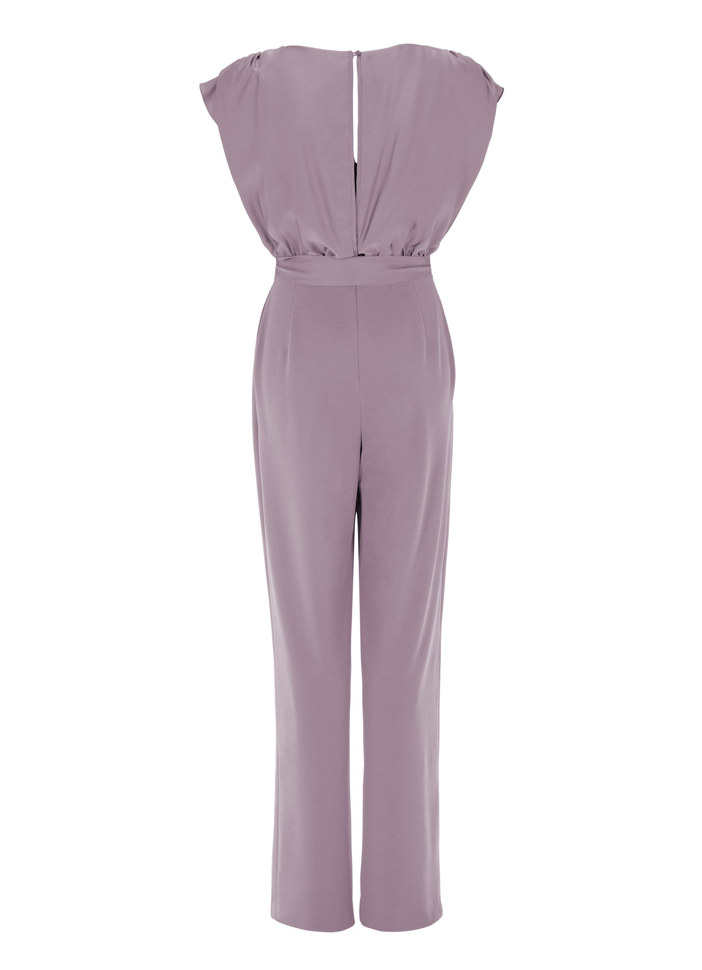 3AG010 - Materiaalmix jumpsuit met draperie effect