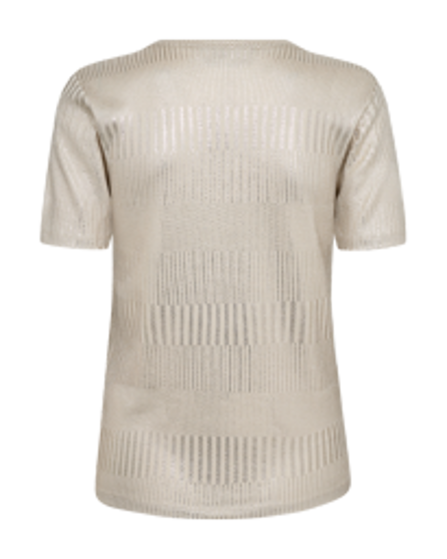 205045 - Matter v-hals tee met metallic coating