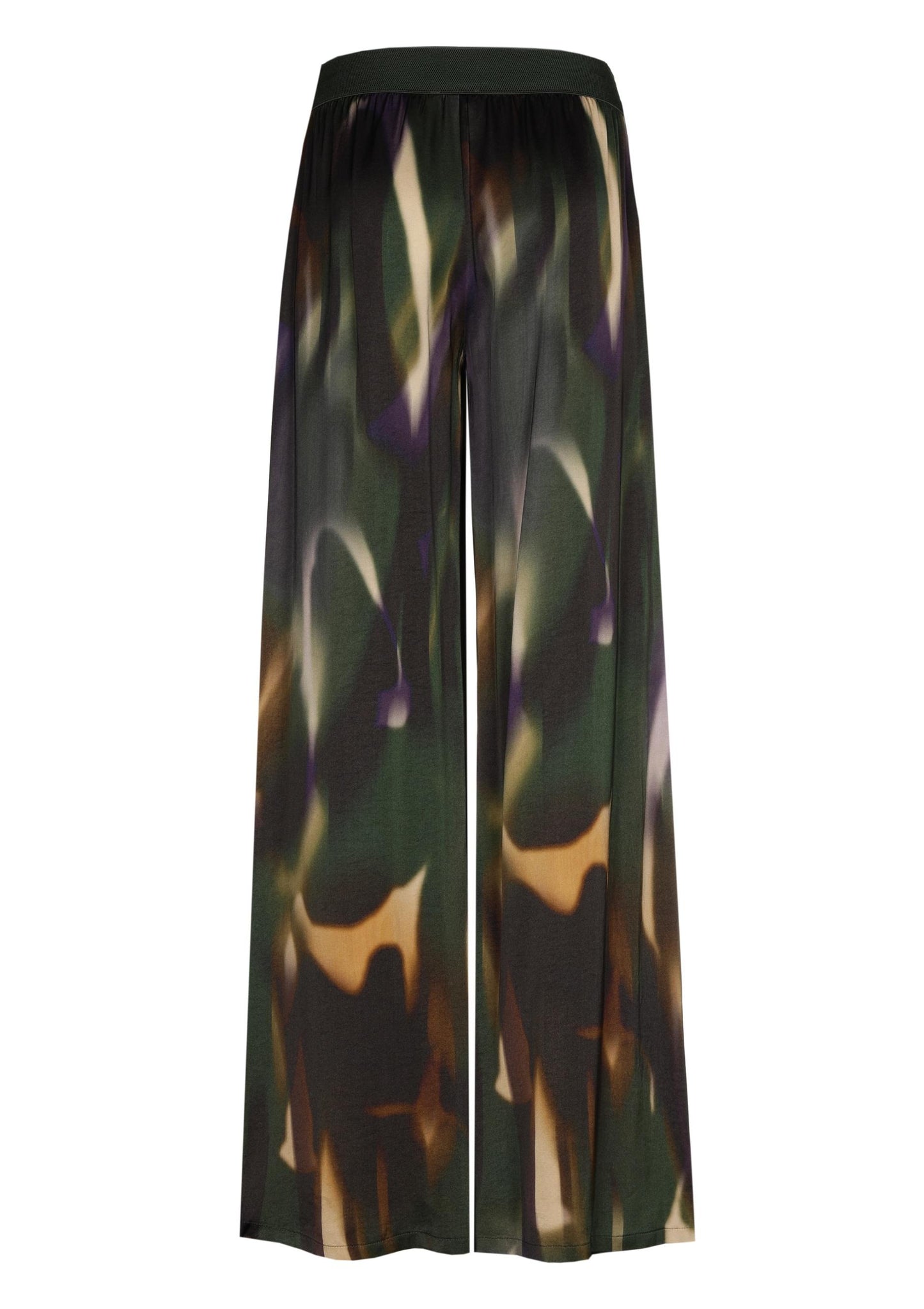 4543 - Wideleg pantalon met foto bloem dessin