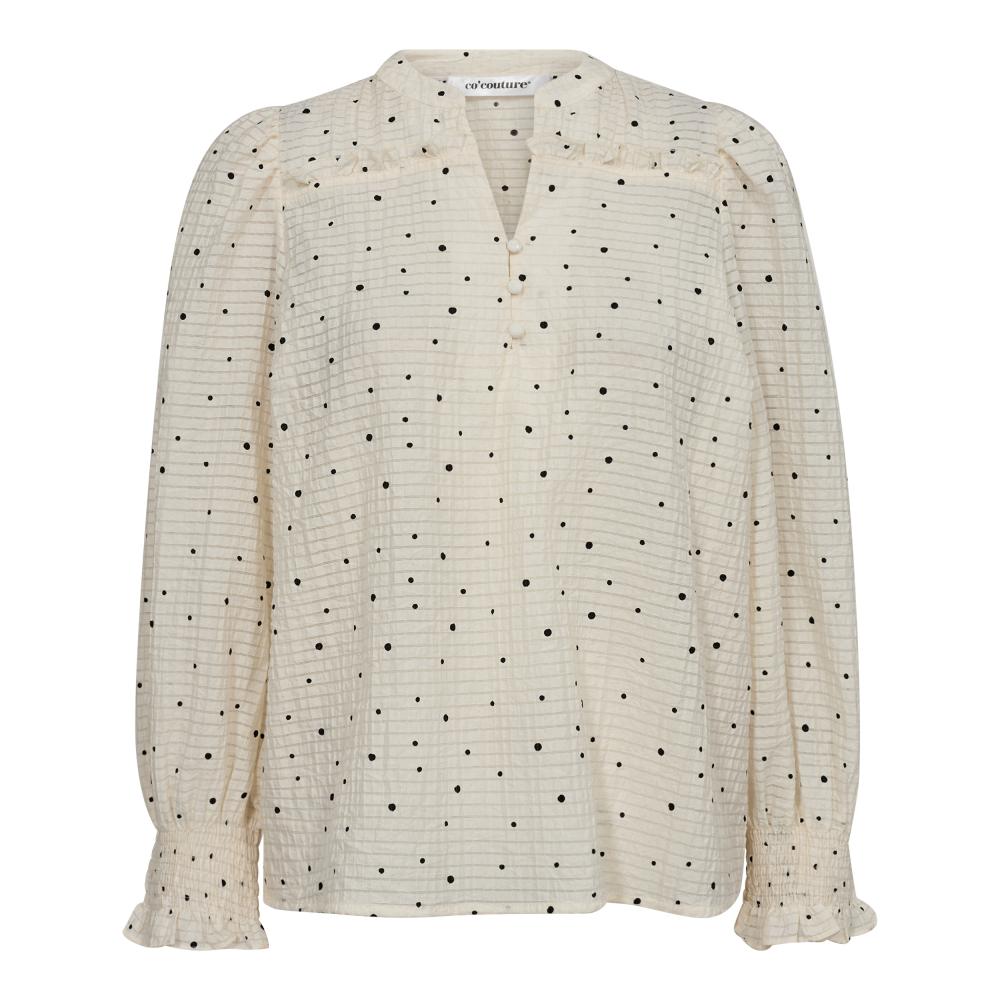 35552 - Tess dot blouse met pofmouw en stippen