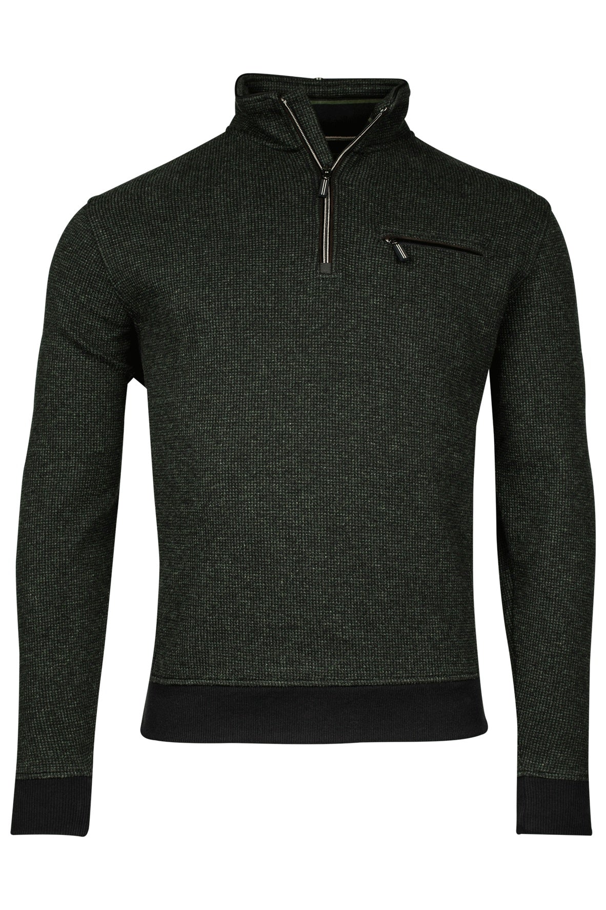 423107 - Sweatshirt 1/2 Zip  2-tone Jacquard Double face in