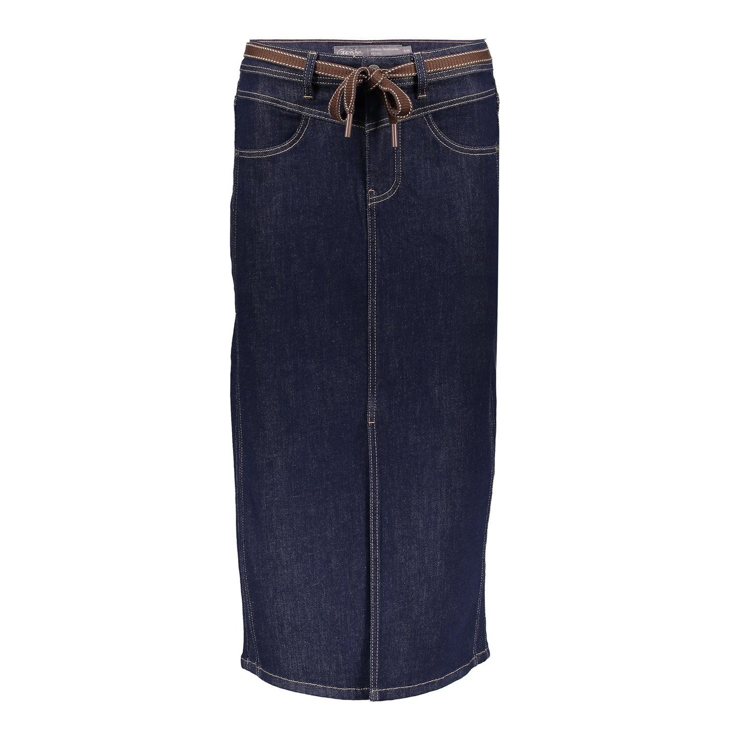 46800-10 - Jeansskirt midi met split voor