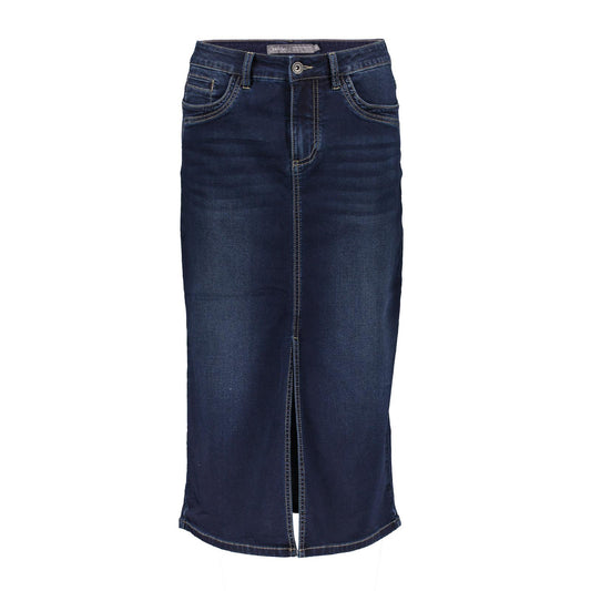 46802-10 - jogg jeansskirt midi met split voor