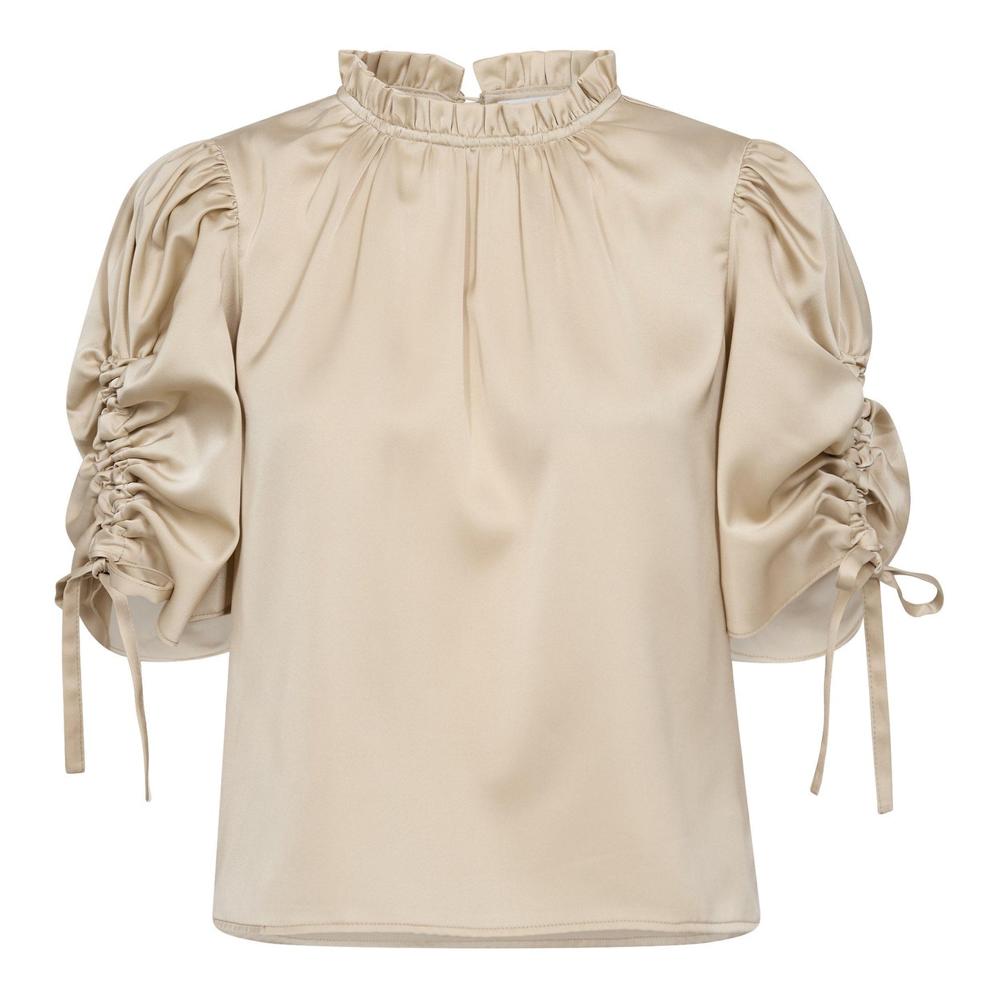 35690 - Adna glanzende blouse met plooidetails