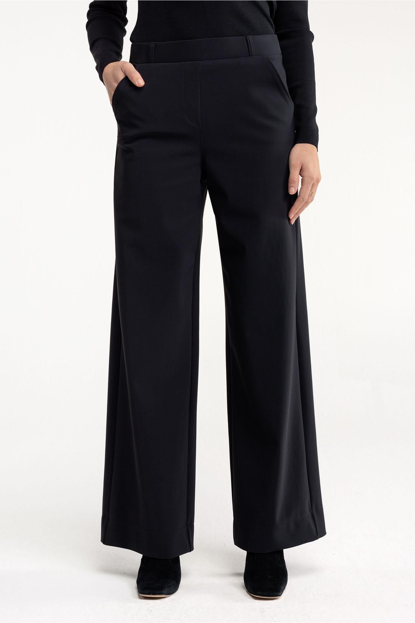 94801 - Lexie bonded trousers super wide leg met riemlusje