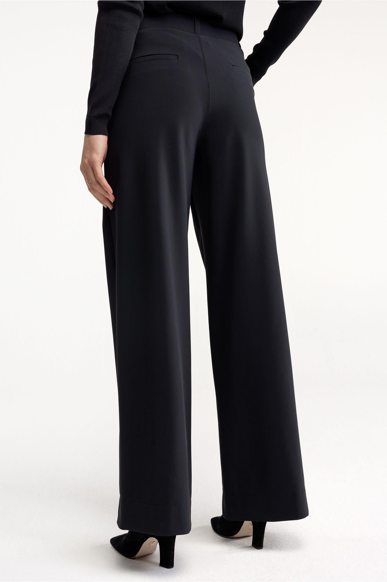 94801 - Lexie bonded trousers super wide leg met riemlusje