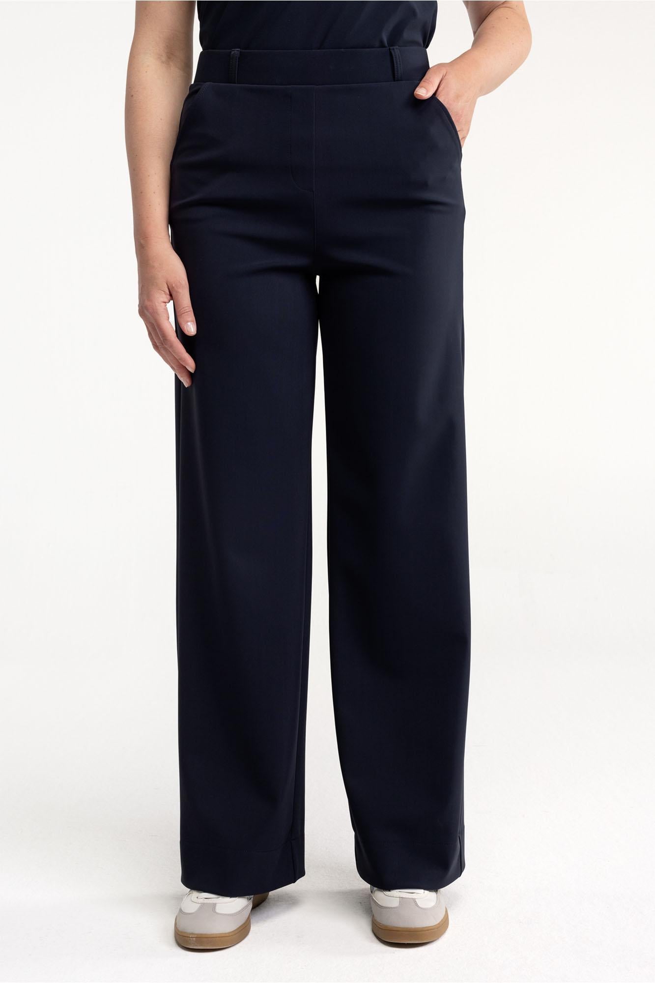 94801 - Lexie bonded trousers super wide leg met riemlusje