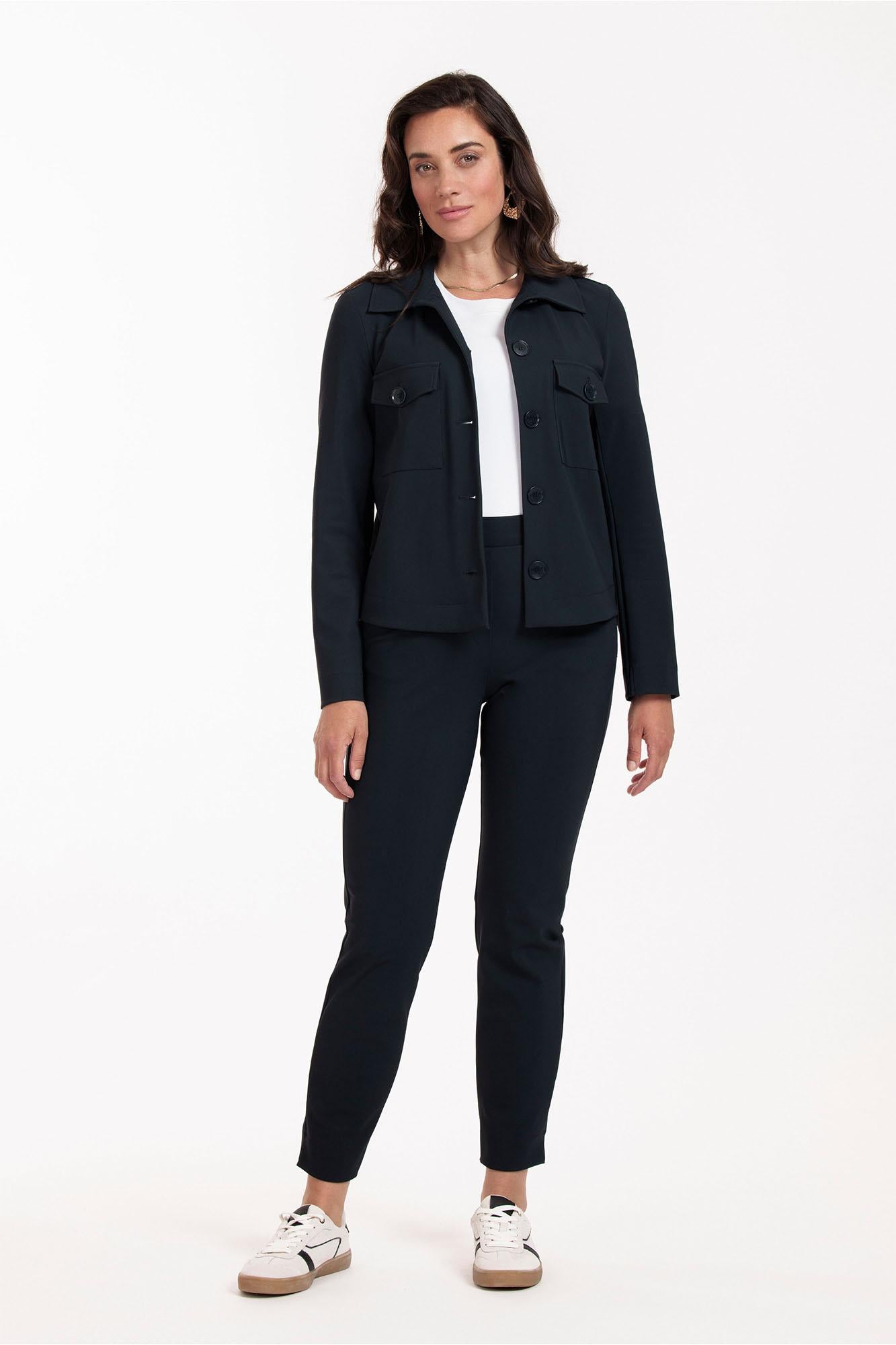 94822 - Claire bonded jacket met opgestikte zakken