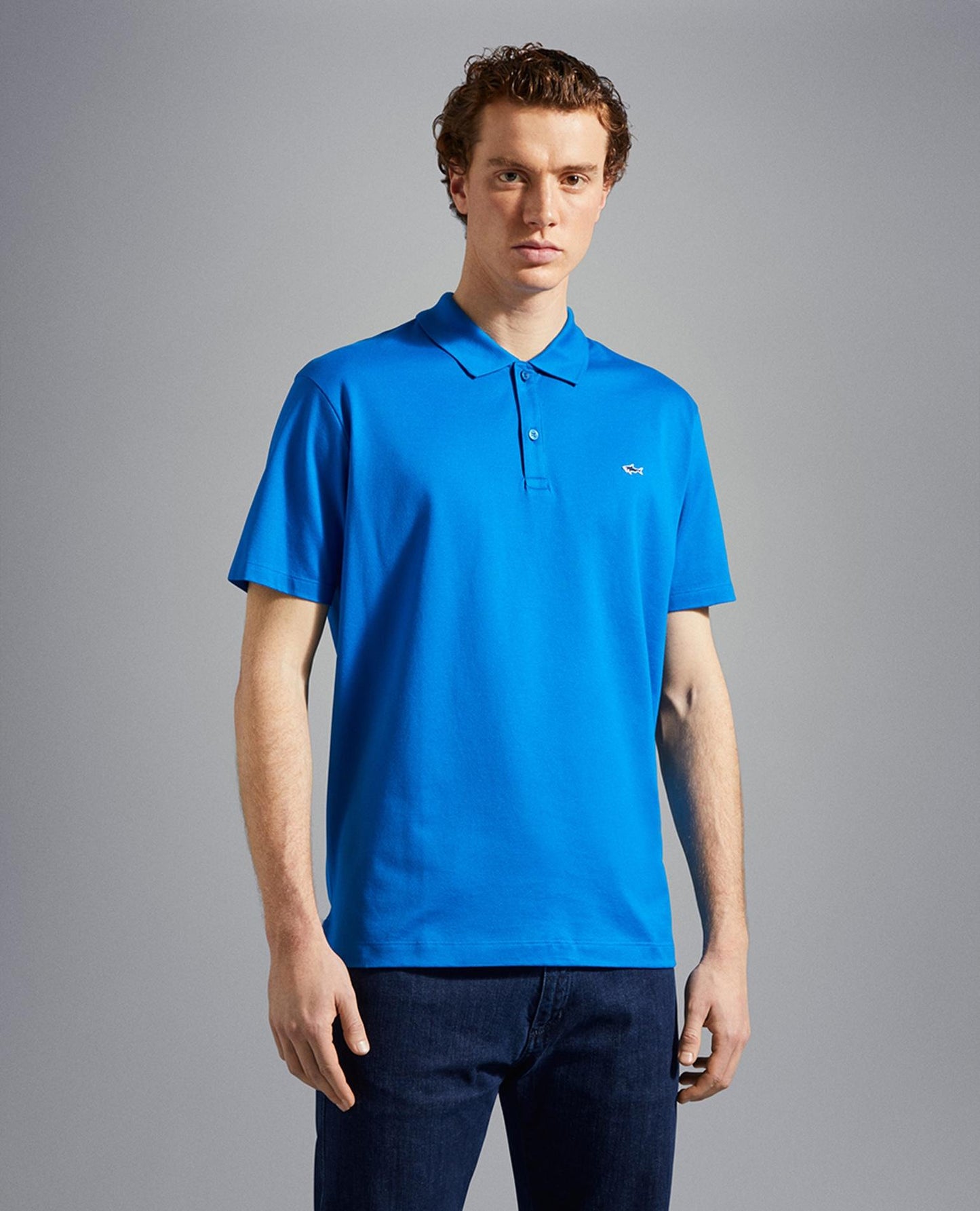 C0P1013 - Pique polo korte mouw met shark logo borduur