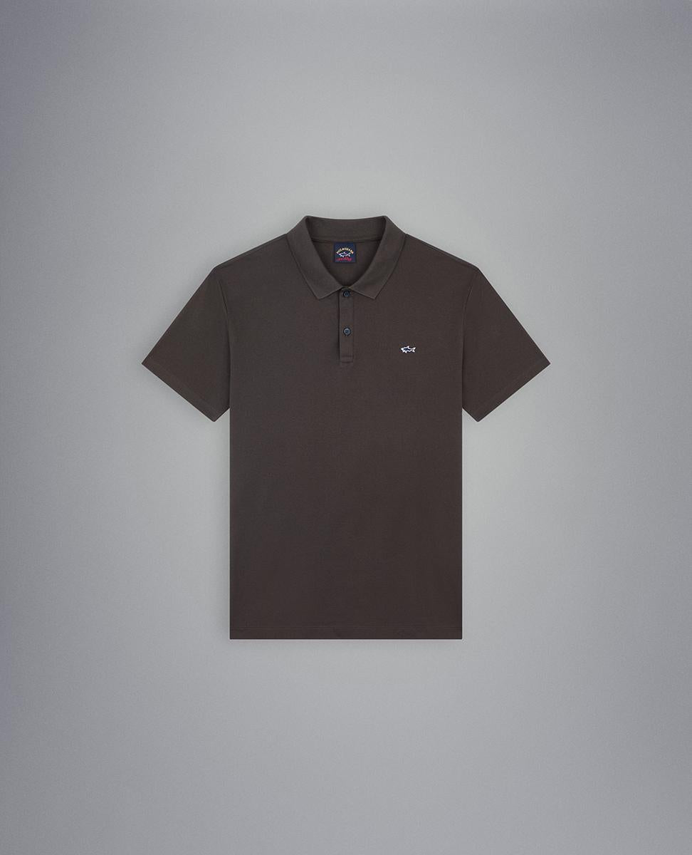 C0P1013 - Pique polo korte mouw met shark logo borduur