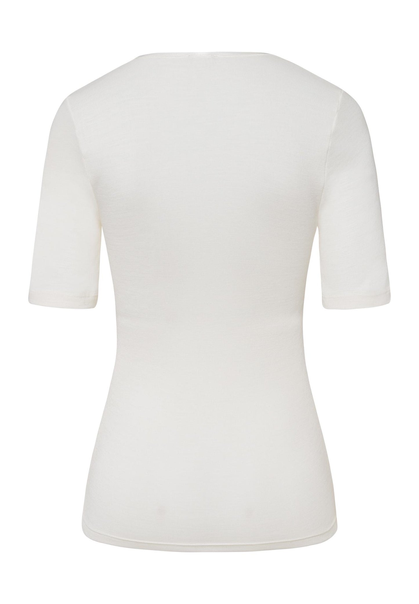 071417 - Woolen silk - top met korte mouw en v-hals